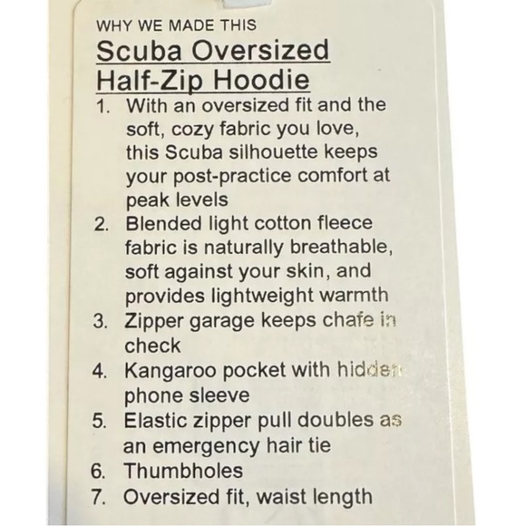 LULULEMON Oversized Scuba Hoodie Half Zip Logo Soft Cozy Women’s Size 8 - Picture 4 of 11